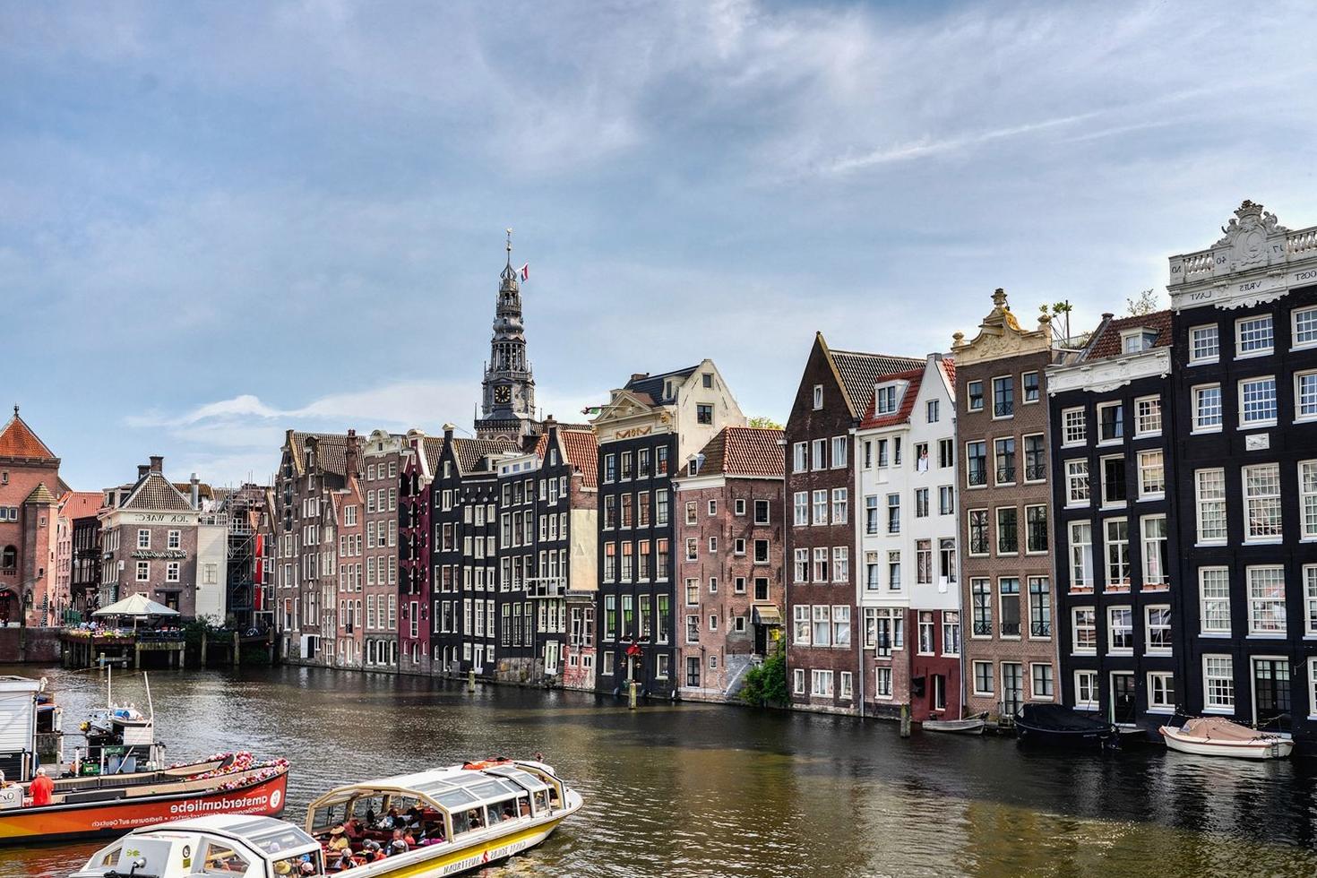 Amsterdam canal view from hotel