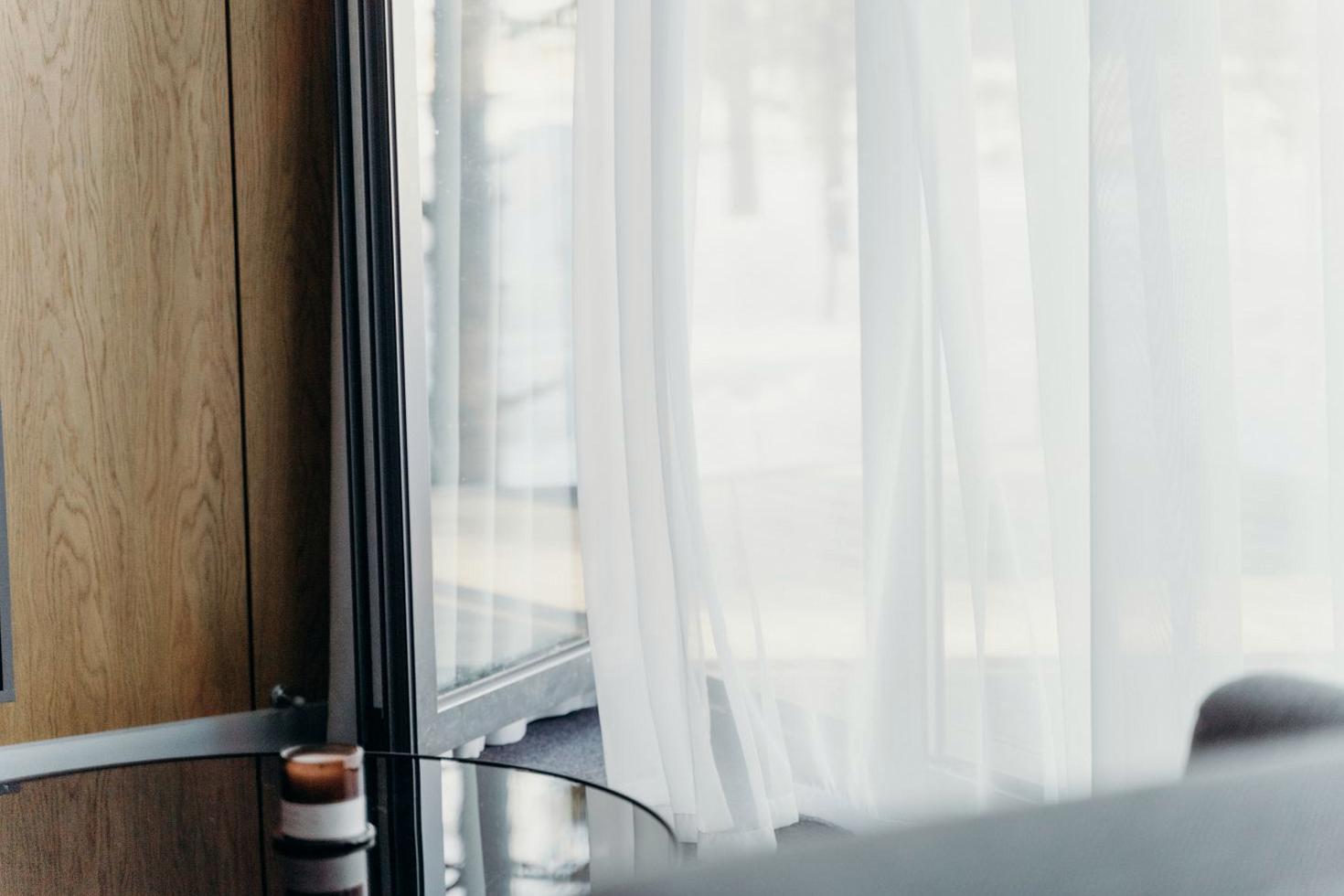 Soft lit hotel room tranquility
